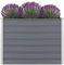 Hochbeet Pflanzkübel, Hochbeet Hochbeet 100 x 100 x 77 cm Verzinkter Stahl Grau Pflanzbeet für Pflanzen Gemüse Kräuter Blumen