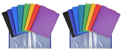 Exacompta - Réf. 88210E - 1 Protège-documents OPAK - 20 pochettes cristal lisse - 40 vues - pour format 17 x 22 cm - dimensions 18 x 23 cm - couverture en polypro semi-rigide - 8 couleurs aléatoires