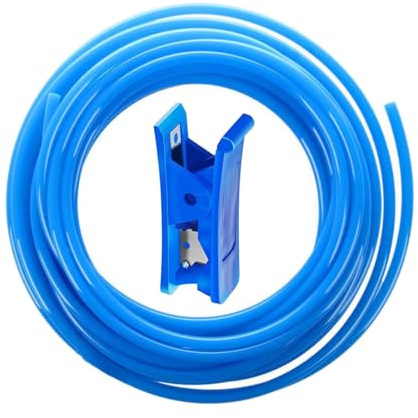 HUAZIZ 12 m blå PU pneumatisk luftslang, 12 mm OD x 8 mm ID, 1 st slangskärare