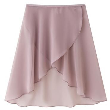 Tacherlia Ballet Wrap Skirt for Women & Teens, High Low Chiffon Dance Skirt for Rehearsal and Ballet Class,(Purple-red)