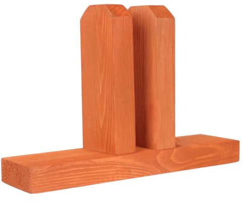 Wood Fence Base Stand for Garden and Balcony Orange Wooden