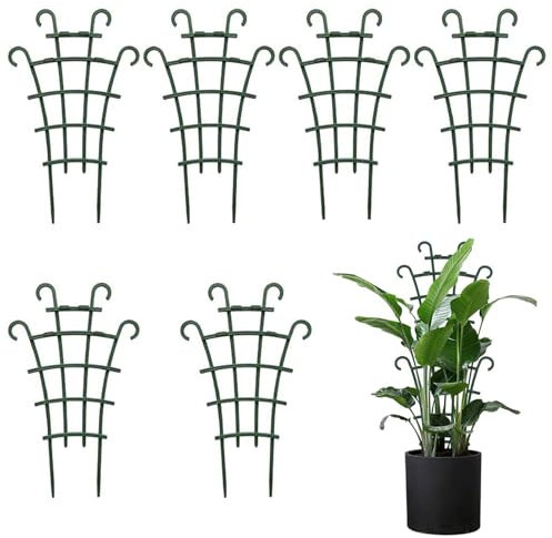 Soporte para plantas, 6 unidades, soporte para plantas de jardín, soporte para plantas trepadoras, celosía para plantas de plástico, interior soporte para el cultivo de plantas en maceta para plantas