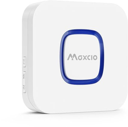 Maxcio Detector de Fugas de Agua WiFi con Puerta de Enlace y Batería, Detector Fugas de Agua Inteligente para Sótano, Baño y Cocina, Alarma Ajustable de 110 dB, Notificaciones Vía App, SMS y Teléfono