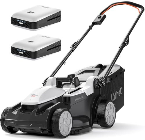 U20 - Tosaerba a batteria, 2 x 20 V, larghezza di taglio 37 cm, senza spazzole, fino a 300 m², cesto raccoglierba da 40 l, altezza di taglio 25-75 mm, con 2 batterie da 4,0 Ah