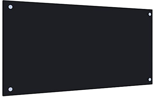 Myheimly Küchenrückwand Spritzschutz Fliesenspiegel Glasplatte Rückwand Herdspritzschutz Wandschutz Herd Küche Hartglas Schwarz,80 x 40 cm