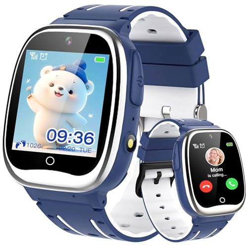 clleylise Smart Watch for Kids Smart Watch with Pedometer, Talk, SOS, Music, Flashlight, Alarm Clock for Boys and Girls 4-10 years old, Kids Gift (Blue)