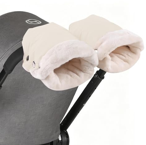 NICEWAT Pram Gloves, Waterproof and Windproof Pram Hand Muff, Extra Thick Winter Baby Stroller Gloves, Universal Size Hand Warmer for Prams for Buggy Pushchair Trailer Bicycle