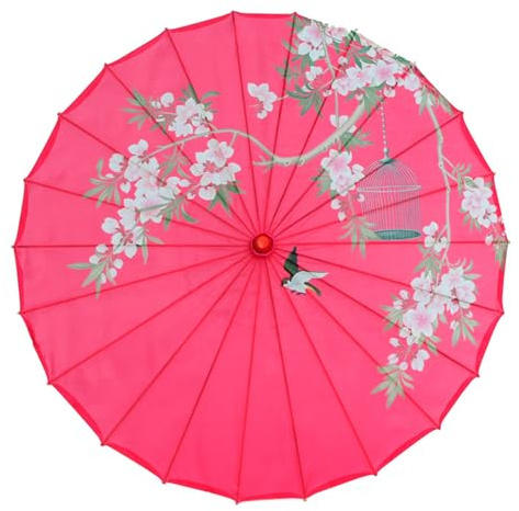 Guaber Élégant parasol asiatique fait à la main avec motif traditionnel bambou soie parapluie pour mariage et cosplay parasol classique danse