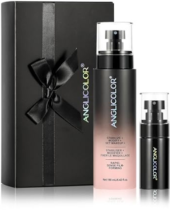 Anglicolor mat fixateur maquillage spray,Film à séchage rapide en 15 secondes, brume ultra-fine, contrôle du sébum, tenue du maquillage jusqu'à 16 heures (190ml)