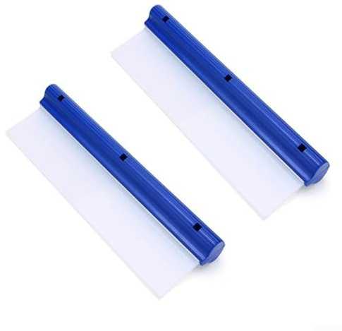Juego de 2 limpiaparabrisas de silicona para coche con asas ergonómicas, diseño de hoja flexible que se adapta a vidrio curvo, eliminación eficiente de agua en superficies de vehículos
