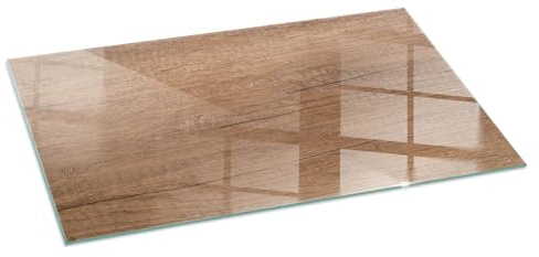 Tryckt eldstadsplatta glas | kamin golvskydd design | härdat värmebeständig yta | gnistskydd vedkamin | modern hem - 120x60cm - rektangel - Naturligt trämönster