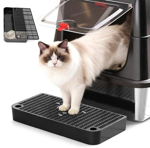 CEWROM Rampe pour chat - Marches de litière pour chat - Avec fonction de filtration et pieds en caoutchouc antidérapants - Pour chats petits et âgés - Noir