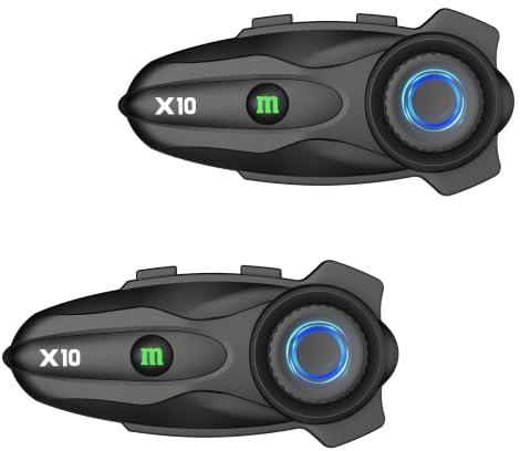 NYTALK X10 Motorcycle Helmet Communication System for 10 Riders, 2 Pack
