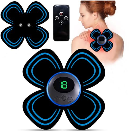 TENS EMS Machine for Pain Relief,Portable Nerve Muscle Stimulator for Pain Relax with 8 Modes Rechargeable Electrical Massager with 2 Pads,TENS Unit for Back,Neck,Shoulder,Knee (Blue)