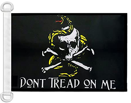 Pavillon nautique Pirate Don't Tread On Me 45x30cm - Drapeau de bateau corsaire tête de mort 30 x 45 cm - AZ FLAG