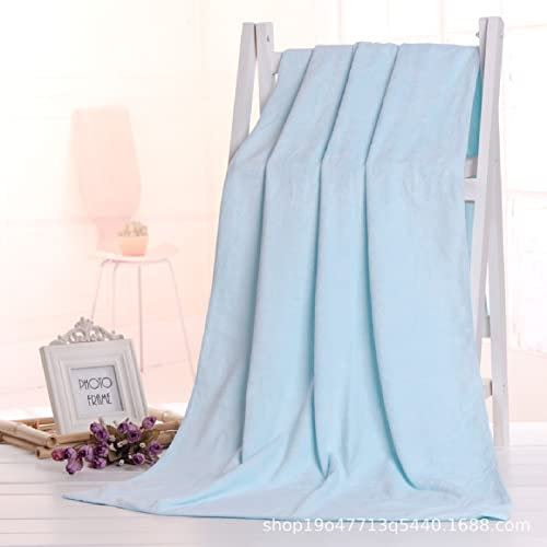 Großes Badetuch, Bettlaken, Schönheitssalon-Handtuch, Betttuch, Großes Badetuch, Verdickte Absorbierende Mikrofaser-Erwachsenenhaushalt, Hellblau 70X140Cm