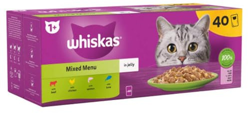 WHISKAS 1+ CAT POUCH MIXED IN JELLY