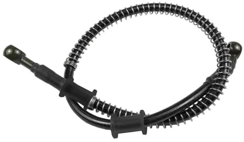 MOCNT Nero 120cm Tubo Olio Freno Moto 28 Gradi Tubo Freno Olio Idraulico Frizione Motocross Tubo Flessibile Olio Freno Rinforzato Intrecciato in Acciaio Cavo Linea con Molla