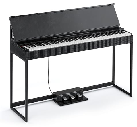 Donner OURA S300 Digital Piano 88 Key Weighted Keyboard for Advanced, Electric Piano with 88 Keys Graded Hammer Standard Keyborad, Boasts Bluetooth, Local Off, 2*15 W, Half-pedal, 256 Polyphony, Black