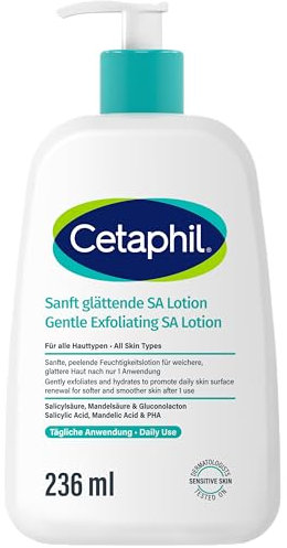 Cetaphil Sanft glättende SA Feuchtigkeitslotion, Bei trockener, rauer, unebener, zu Unreinheiten neigender Haut, Salicylsäure, 236ml