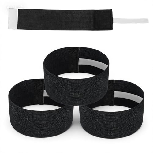 Tweruna 3 PCS Black Armbands, 2.8×13.8 Inch Black Arm Band, Elastic Captain Arm Bands for Football Basketball Volleyball, Adjustable Mourning Band for Funeral