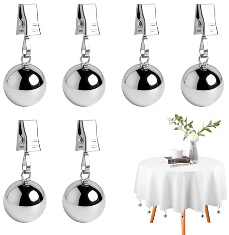 Sophisticate 6 Piezas Pesas para Manteles de Exterior,Contrapesos para Cortinas por Pesas,Pesos Resistentes para Manteles de Acero Inoxidable,para Fijación en Mesa Exterior, Jardín y Terraza
