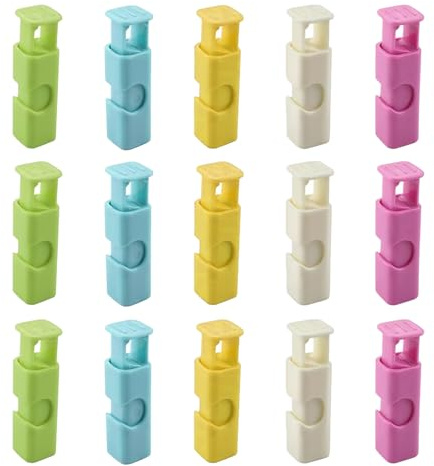 SYEYCW 15 Piezas Pinzas para Bolsas, Pinzas para Bolsas de Alimentos con Muelle, Fáciles de Presionar y Bloquear, Reutilizables, Clips Multifuncionales Adecuados para Hogar, Oficina y Viajes