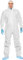 ACE CoverX Combinaison de travail avec capuche - Combinaison de protection jetable pour le travail - contre les produits chimiques et les particules - blanc - M
