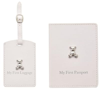 Home Inspirations Bambino My First Passport Holder and Luggage Tag Boxed Set White