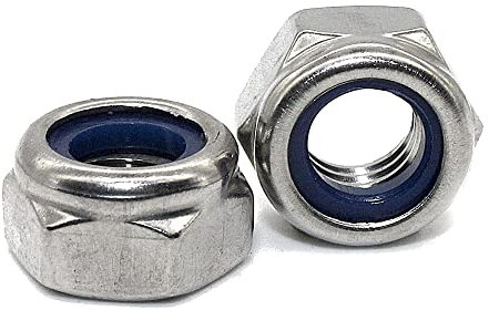 DOJA Barcelona | Ecrou Frein M18 | 10 Pièces | 27 x 29,6 x 18,5mm | Acier Galvanisé DIN 985 | Contre Ecrou Hexagonal avec Insert en Nylon pour Blocage, Tige Metallique, Pièces Détachées