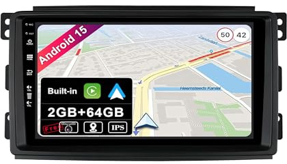 BXLIYER 9 Pouce Autoradio pour Mercedes-Benz Smart fortwo 451 (2005-2010) GPS Radio - sans Fil Carplay Android Auto - Android 14 - Caméra arrière - 2 Din - Dab Volant WLAN Bluetooth DSP 4G