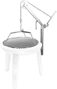 Schwenkgrill Erweiterung für FENNEK Feuerschale Allround | mit massivem Grillrost Ø 56 cm | demontierbar | aus 100% Edelstahl | Made in Germany