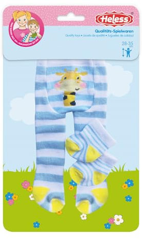 Heless 8781 - Puppenkleidung im Design Lustige Tiere, Strumpfhose und Söckchen mit Tiermotiven in 3 Designs (Sortiert), für Puppen und Kuscheltiere der Größe 28-35 cm