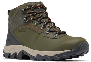 Columbia Mens Newton Ridge Plus II Waterproof Hiking Boot, Deep Olive/Desert Sun, 10.5