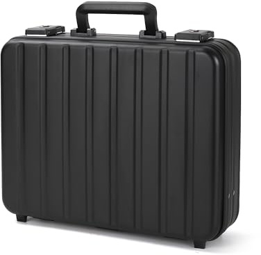 urecimy Maletín de aluminio para portátil maletín rígido TSA combinación cerradura Flightcase extraíble espuma joyería y reloj portátil bolsa de transporte, Negro , 46X35X11.5cm