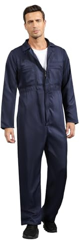 wyefeu Navy Blue Jumpsuit for Men,Adult Coveralls Costume (Navy Blue, M)