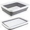 Zuvo Collapsible Washing Up Bowl – 10L Laundry Basket for Sink – Foldable Laundry Basket, Space-Saving Design for Camping, Travel, Home & Kitchen – Grey and White