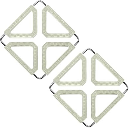 JXPXJMY 2 Pezzi Set di Sottopentole in Silicone con Telaio Pieghevole in Acciaio Inox, Cuscinetti Isolanti Termoresistenti per Pentole Tazze Piatti e Ciotole (Verde Chiaro)