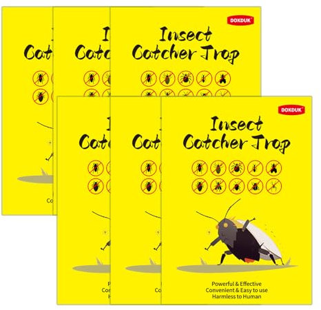 6 Pack Insect Catcher Trap, Sticky Pads, Sticky Board Trap, Extra Strong Sticky Pads for Indoor Outdoor Home Kitchen Garden and Office