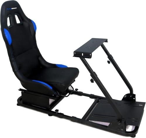 EGOTECH Smart Racing Seat Simulatore di guida con seduta incorporata, Pieghevole Postazione Simulatore Guida Supporto da Corsa Racing Regolabile Cabina di Guida