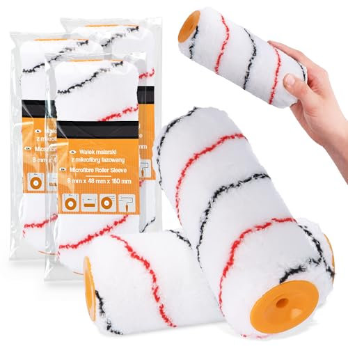 3x Rodillo Pintura 18 cm Recambio Microfibra Rodillos Pinturas Barnices Paredes Techos Fachadas Madera Zócalos Accesorios Profesionales Herramientas