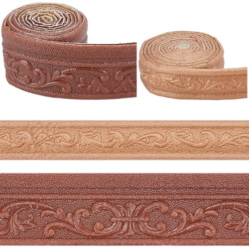 CRASPIRE 2 Rollo Moldura Corona Flexible Marrón Despegable Adherible BorEspuma Adhesiva 3D para Papel Tapiz Cinta Autoadhesiva XPE para Bordes Zócalo Espejos Pared Hotel Hogar Decoración DIY