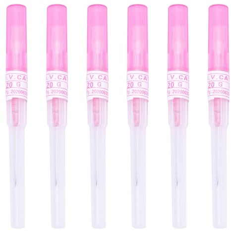 AceFun Rose Piercing Aiguille,6 pièces mélangées IV cathéter aiguille piercing 20G(0.8mm) oreille nez piercing aiguille avec canule aiguilles creuses pour lèvre langue ventre cartilage piercing set