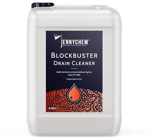 Blockbuster Drain Unblocker 5L – Heavy Duty Outdoor & Indoor Drain Cleaner – Fast-Acting Grease, Fat & Hair Remover – Ideal for Kitchen, Bathroom, Exterior Drains & Pipes