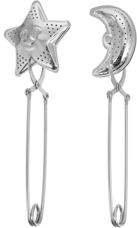 VERDANVERSE 2piezas Pinza Para Colador De Té De Acero Inoxidable Filtro De Té Forma De Luna y Infusor De Asa Para Sueltas Para Preparar Casa