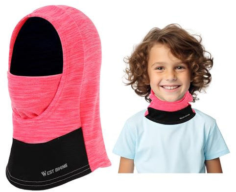 BWBIKE Kids Balaclava 6-13 Años - Máscara de Esquí de Vellón a Prueba de Viento y Cálida para Ciclismo, Esquí y Deportes al Aire Libre, Cubierta Facial Debajo del Casco para Niños y Niñas
