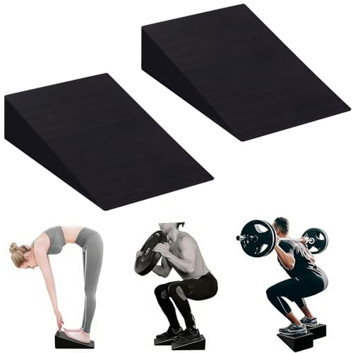 Tavola Inclinata & Cuneo per Squat 2 Pezzi, Rialzo per Talloni per Attività e Stabilità, Blocco per Mobilità e Stretching per Squat Profondi, in Schiuma EVA (23x15x5,5 cm)