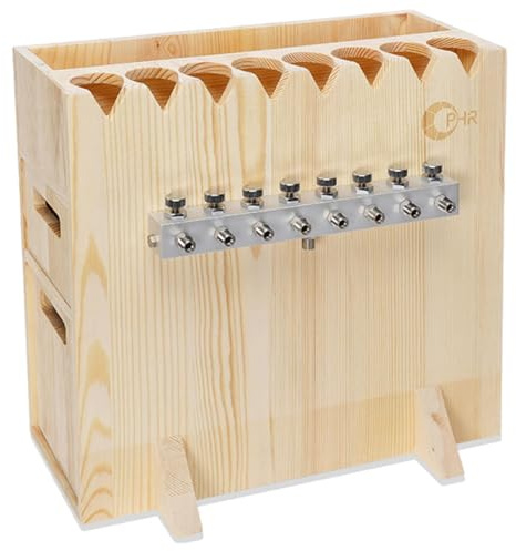 Jiuvaso Supporto per aerografo in legno con divisore d'aria a 8 vie, portatile, facile da installare, accessori per aerografo per spazio di lavoro e