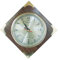 linoows Schiffsuhr, Marine Wanduhr auf Edelholz Platte mit Messingecken 18cm
