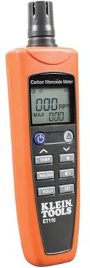 Klein Tools ET110 CO Meter, Carbon Monoxide Tester and Detector with Exposure Limit Alarm, 4 x AAA Batteries and Carry Pouch Included